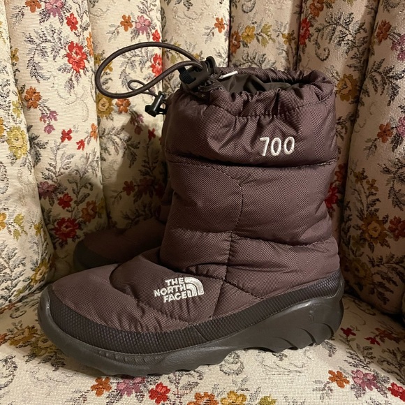 The North Face Nuptse Apres Booties 700 Fill Down Women’s Size 7 Brown Winter - Picture 2 of 6